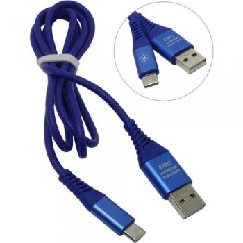 Кабель Smartbuy <iK-3112ERGbox Blue> USB AM --> USB-C M 1м