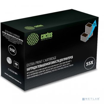 Картридж CACTUS CE255XS (CS-CE255X-MPS) для принтеров LaserJet P3015, черный, 15000 стр.