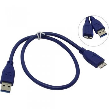 Кабель Exegate <EX284935RUS> USB 3.0 A-->USB 3.0 Micro-B 0.5м (EX-CC-USB3-AMmicroBM9P-0.5)