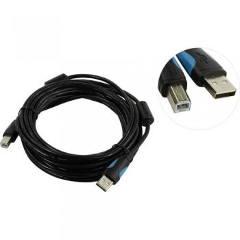Кабель Vention <VAS-A16-B500> USB 2.0 A-->B 5м 1 фильтр