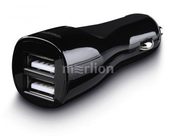 Автомобильный адаптер питания Hama H-173609 2.4A+2.4A 2xUSB универсальное черный (00173609)