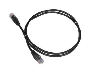 Кабель UTP Lanmaster TWT-45-45-1.0-BK UTP вилка RJ-45-вилка RJ-45 кат.5е 1м чёрный ПВХ (уп.:1шт)