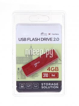 Накопитель USB 4Gb - OltraMax 310 OM-4GB-310-Red