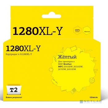 Картридж T2 LC-1280XLY (IC-B1280XL-Y) для Brother MFC-J5910DW/J6510DW/J6710DW/J6910DW, желтый