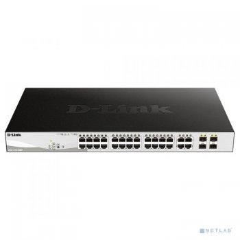 Коммутатор D-Link DGS-1210-28MP/FL1A (L2) 28x1Гбит/с 4xКомбо(1000BASE-T/SFP) 24PoE+ 370W управляемый