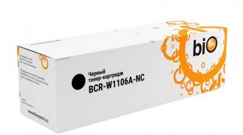 Картридж Bion BCR-W1106A-NC для HP Laser 107r/107a/107w/135a/135r/135w/137fnw (1000 стр.), Черный, без чипа