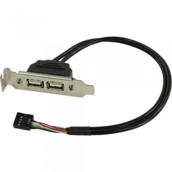 Планка портов Orient <C026> в корпус 2xUSB2.0, Low Profile