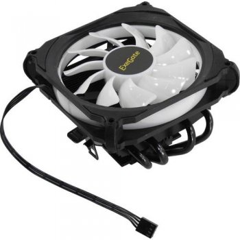 Вентилятор Exegate EX286158RUS ExeGate Dark Magic EE400XL-PWM.RGB (Al black coating, 4 copper heatpipe, LGA775/1150/1151/1155/1156/1200/AM2/AM2+/AM3/A