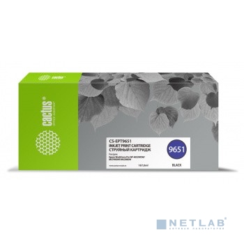 Картридж Cactus CS-EPT9651 T9651 черный пигментный (187мл) для Epson WorkForce Pro WF-M5299DW/M5799DWF