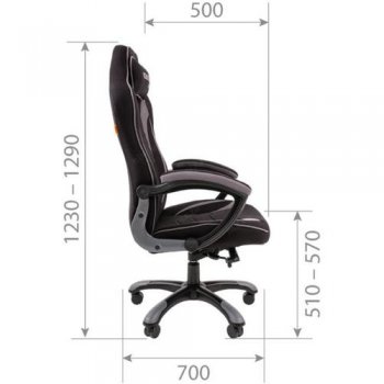 Кресло <7059199> для геймера Chairman Game 28 ткань чёрный/серый