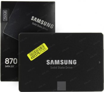 Твердотельный накопитель (SSD) 250 Gb SATA 6Gb/s Samsung 870 EVO Series <MZ-77E250B(W/EU)> (RTL) 2.5"