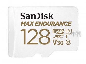 Карта памяти SanDisk Max Endurance <SDSQQVR-128G-GN6IA> microSDHC Memory Card 128Gb UHS-I U3 Class10 V30 + microSD--> SD Ad.