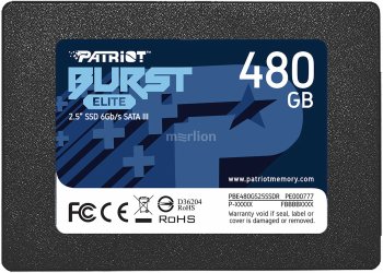 Твердотельный накопитель (SSD) 480 Gb SATA 6Gb/s Patriot Burst Elite <PBE480GS25SSDR> 2.5"