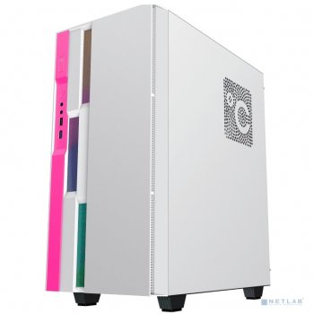 Корпус GameMax Brufen C3 WP без БП, MidiT, ATX, Бело-роз, Зак. стекл., USB 3.0, 1*120; 1*140мм вент.