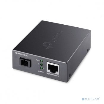 Медиаконвертер TP-LINK <TL-FC311B-20> 1000Base-T to SM 1000Base-X Media Converter (1UTP, 1SC, SM)