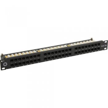 Patch Panel 19" 1U UTP 48 port кат.5e 5bites <PPU55-06>разъём KRONE&110  (dual  IDC)