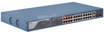 Коммутатор Hikvision DS-3E1326P-EI 24x100Mb 2G 24PoE+ 370W управляемый