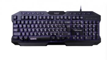 Клавиатура Qumo Fallen 2 K56, проводная, 104 + 10 клавиш мультимедиа, встроенные подсветки общая + кнопок 3 цвета