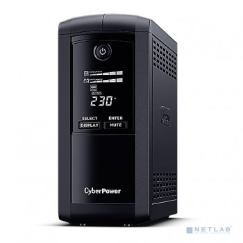 Источник бесперебойного питания CyberPower VP1000ELCD Line-Interactive, Tower, 1000VA/550W USB/RS-232/RJ11/45 (4 EURO), 12В/9 Ач х 1