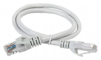 Кабель UTP ITK PC01-C5EU-1M UTP вилка RJ-45-вилка RJ-45 кат.5е 1м серый ПВХ (уп.:1шт)