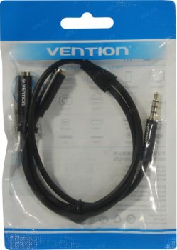 Переходник Vention <BBCBY> 4-pin Jack3.5-M --> 2xJack3.5-F 0.3м
