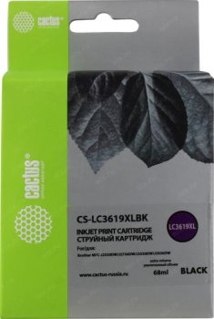 Картридж Cactus CS-LC3619XLBK Black для Brother MFC-J2330DW/2730DW/3530DW/3930DW