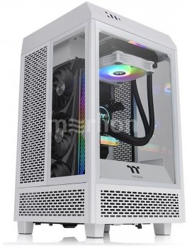 Корпус Thermaltake The Tower 100 белый без БП miniITX 1x120mm 3x140mm 2xUSB3.0 audio bott PSU CA-1R3-00S6WN-00