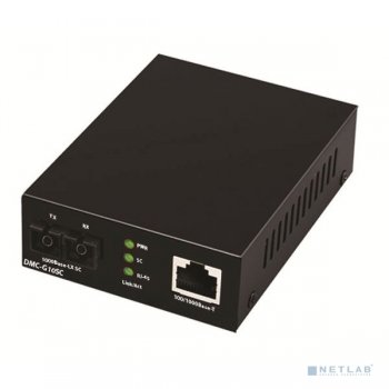 Медиаконвертер D-Link DMC-G10SC/A1A с 1 портом 100/1000Base-T и 1 портом 1000Base-LX с разъемом SC для одномодового оптического кабеля (до 10 км)