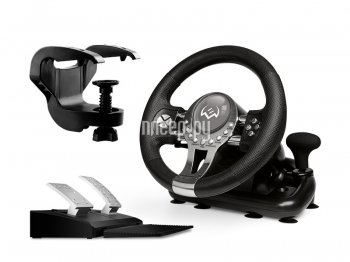 Руль SVEN GC-W800 <Black> (Vibration, рулевое колесо, педали, рычаг КПП, 12кн., PS3/PS4/ Xbox One/USB)