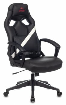 Кресло для геймера Zombie DRIVER черный/белый эко.кожа с подголов. крестовина пластик