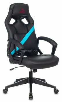 Кресло для геймера Zombie DRIVER черный/голубой искусственная кожа с подголов. крестовина пластик