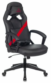 Кресло для геймера Zombie DRIVER черный/красный искусственная кожа с подголов. крестовина пластик