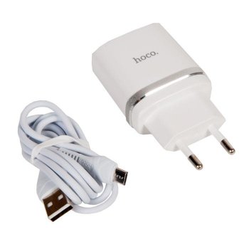 Зарядка USB-устройств HOCO c12Q Smart QC3.0, кабель Micro USB, один порт USB, 5V, 3.0A, белый 6931474716286