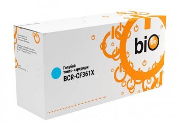 Картридж Bion BCR-CF361X для HP LaserJet Enterprise M552/M553/M577 (9500 стр.), Голубой, с чипом