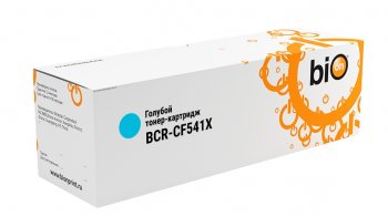 Картридж Bion BCR-CF541X для HP Color Laserjet Pro M254/254DW/254NW/MFP M281CDW/281FDN/281FDW/280/280NW (2500 стр.), Голубой, с чипом