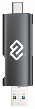 Картридер USB 2.0/Type C Digma CR-СU2520-G серый