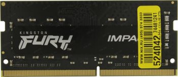 Оперативная память для ноутбуков Kingston FURY Impact <KF426S15IBK2/16> DDR4 SODIMM 16Gb KIT 2*8Gb <PC4-21300> CL15 (for NoteBook)