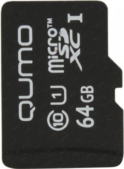 Карта памяти Qumo <QM64GMICSDXC10U1NA> microSDXC 64Gb Class10 UHS-I U1