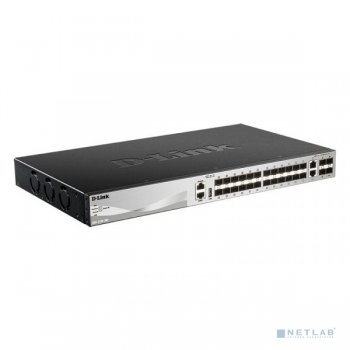 Коммутатор D-Link DGS-3130-30S/B1A (L3) 2x10Гбит/с 24xКомбо(1000BASE-T/SFP) 4xКомбо(10GBase-T/SFP+) управляемый