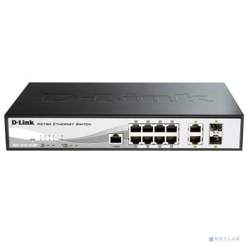 Коммутатор D-Link DGS-1210-10/ME/B2A 2 уровня с 8 портами 10/100/1000Base-T и 2 портами 1000Base-X SFP