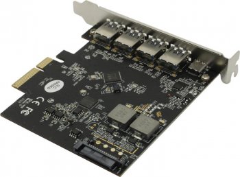 Контроллер STLab U-2300 (RTL) PCI-Ex4, USB3.2, 4 port-ext + 1xUSB-C
