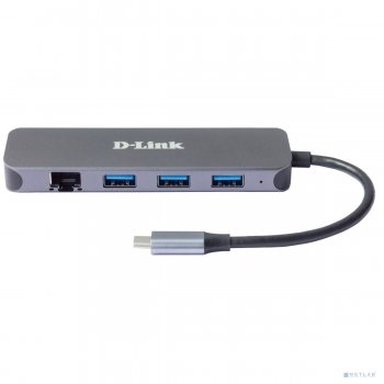 Док-станция для ноутбука D-Link DUB-2334/A1A с разъемом USB Type-C, 3 портами USB 3.0, 1 портом USB Type-C/PD 3.0 и 1 портом Gigabit Ether