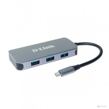 Док-станция для ноутбука D-Link <DUB-2335/ A1A> Кабель-адаптер USB-C -> 3xUSB3.0+PD+RJ45+HDM