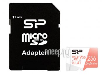 Карта памяти Silicon Power <SP256GBSTXDV3V20SP> microSDXC Memory Card 256Gb UHS-I U3 V30 A1 + microSD-->SD Adapter
