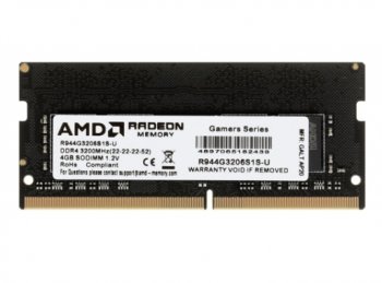 Оперативная память для ноутбуков AMD DDR4 4GB 3200Mhz So-DIMM 1.2V Retail R944G3206S1S-U