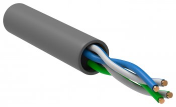 Кабель UTP ITK BC1-C5E02-111-305-G кат.5е U/UTP не экранированный 2X2 PVC внутренний 305м серый