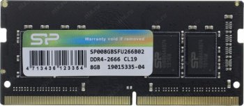 Оперативная память для ноутбуков Silicon Power <SP008GBSFU266B02> DDR4 SODIMM 8Gb <PC4-21300> CL19 (for NoteBook)