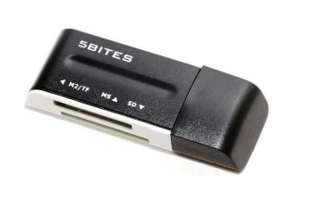Картридер 5bites <RE2-100BK> USB2.0 SDXC/microSD Card Reader/Writer