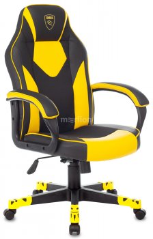 Кресло для геймера Zombie GAME 17 черный/желтый эко.кожа/ткань крестов. пластик