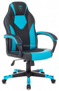 Кресло для геймера Zombie GAME 17 черный/синий эко.кожа/ткань крестов. пластик